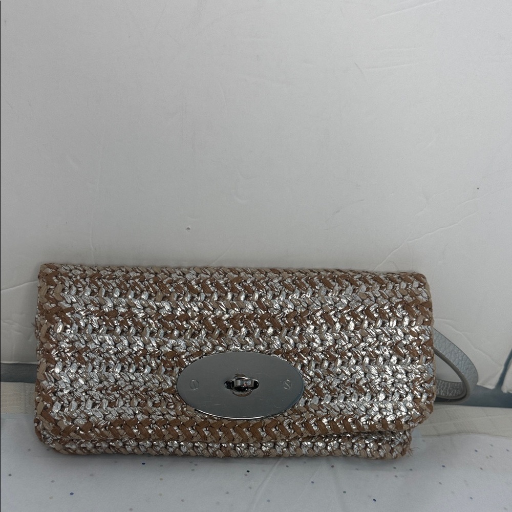 The Gap Elegant Silver and gold metallic Woven Clutch